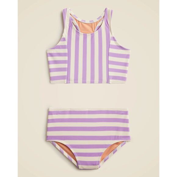 Crewcuts Other - J. Crew Crewcuts two-piece swimsuit bikini Orchid Stripe purple sz 2 new $65 K52